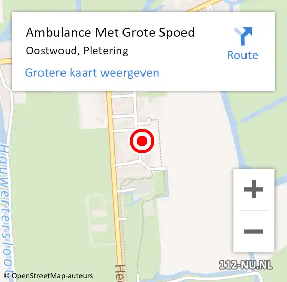 Locatie op kaart van de 112 melding: Ambulance Met Grote Spoed Naar Oostwoud, Pletering op 13 januari 2024 08:05