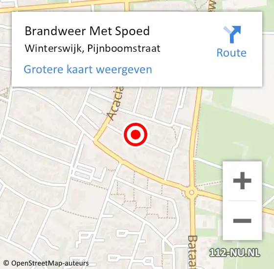 Locatie op kaart van de 112 melding: Brandweer Met Spoed Naar Winterswijk, Pijnboomstraat op 13 januari 2024 09:12