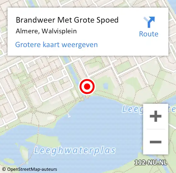 Locatie op kaart van de 112 melding: Brandweer Met Grote Spoed Naar Almere, Walvisplein op 13 januari 2024 09:17