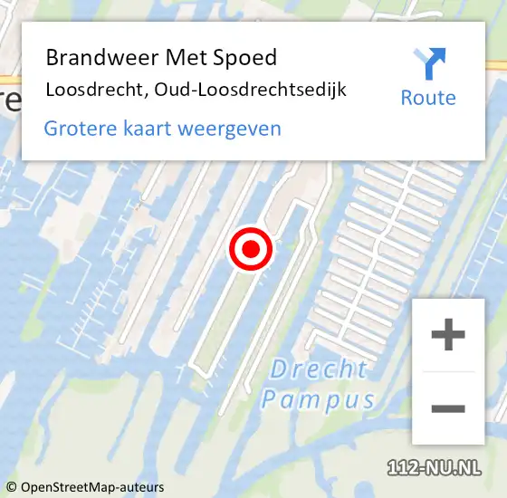 Locatie op kaart van de 112 melding: Brandweer Met Spoed Naar Loosdrecht, Oud-Loosdrechtsedijk op 13 januari 2024 09:18
