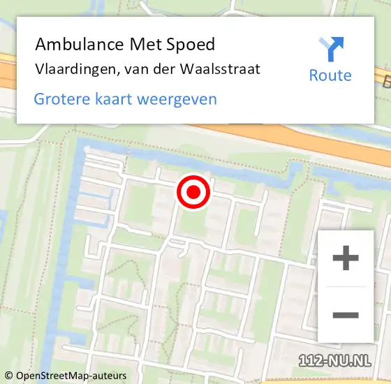 Locatie op kaart van de 112 melding: Ambulance Met Spoed Naar Vlaardingen, van der Waalsstraat op 13 januari 2024 09:40