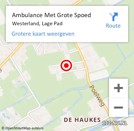 Locatie op kaart van de 112 melding: Ambulance Met Grote Spoed Naar Westerland, Lage Pad op 13 januari 2024 09:52