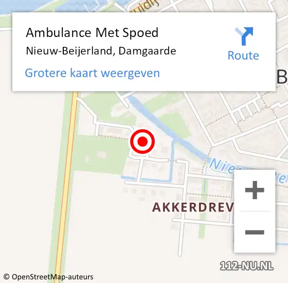 Locatie op kaart van de 112 melding: Ambulance Met Spoed Naar Nieuw-Beijerland, Damgaarde op 13 januari 2024 09:55