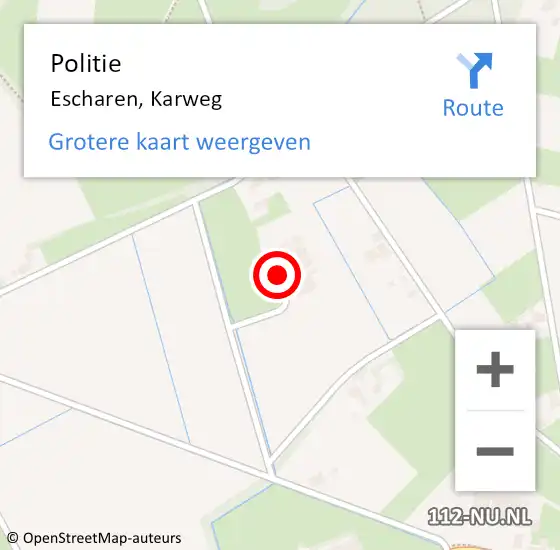 Locatie op kaart van de 112 melding: Politie Escharen, Karweg op 13 januari 2024 10:51