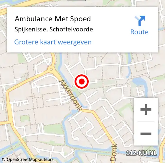 Locatie op kaart van de 112 melding: Ambulance Met Spoed Naar Spijkenisse, Schoffelvoorde op 13 januari 2024 11:33