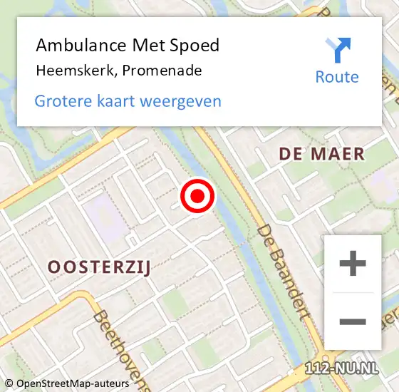 Locatie op kaart van de 112 melding: Ambulance Met Spoed Naar Heemskerk, Promenade op 13 januari 2024 12:55