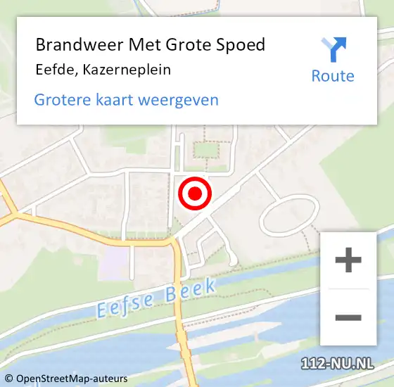 Locatie op kaart van de 112 melding: Brandweer Met Grote Spoed Naar Eefde, Kazerneplein op 13 januari 2024 13:11