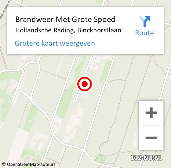 Locatie op kaart van de 112 melding: Brandweer Met Grote Spoed Naar Hollandsche Rading, Binckhorstlaan op 13 januari 2024 13:29