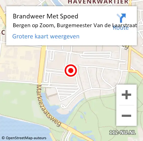 Locatie op kaart van de 112 melding: Brandweer Met Spoed Naar Bergen op Zoom, Burgemeester Van de Laarstraat op 13 januari 2024 13:33