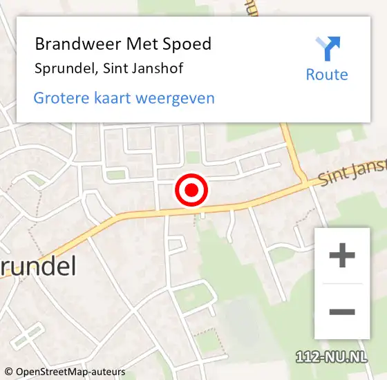 Locatie op kaart van de 112 melding: Brandweer Met Spoed Naar Sprundel, Sint Janshof op 13 januari 2024 13:50