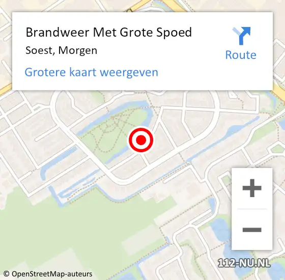 Locatie op kaart van de 112 melding: Brandweer Met Grote Spoed Naar Soest, Morgen op 13 januari 2024 14:03