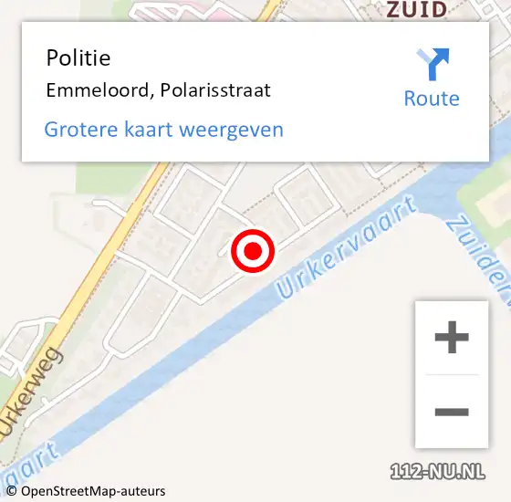 Locatie op kaart van de 112 melding: Politie Emmeloord, Polarisstraat op 13 januari 2024 14:13