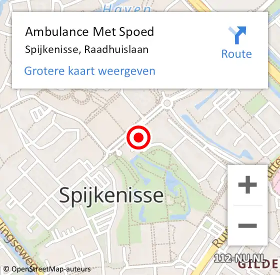 Locatie op kaart van de 112 melding: Ambulance Met Spoed Naar Spijkenisse, Raadhuislaan op 13 januari 2024 14:27