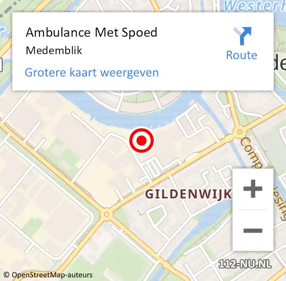 Locatie op kaart van de 112 melding: Ambulance Met Spoed Naar Medemblik op 13 januari 2024 14:39