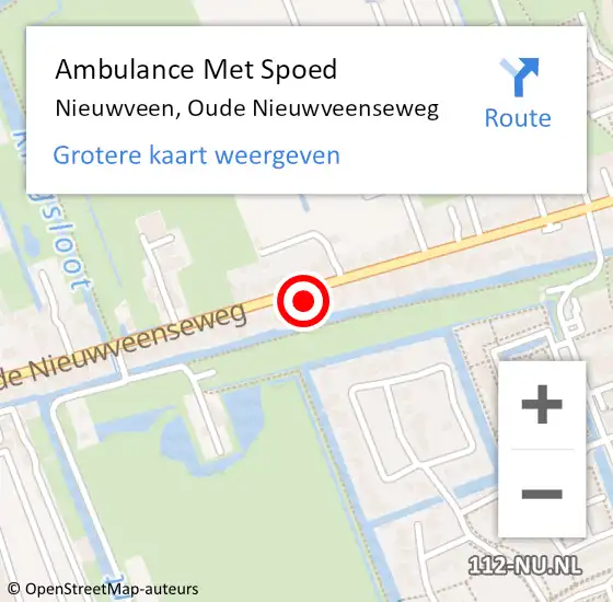 Locatie op kaart van de 112 melding: Ambulance Met Spoed Naar Nieuwveen, Oude Nieuwveenseweg op 13 januari 2024 14:49