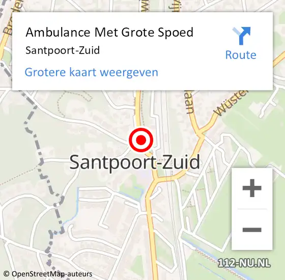 Locatie op kaart van de 112 melding: Ambulance Met Grote Spoed Naar Santpoort-Zuid op 13 januari 2024 14:53