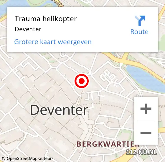 Locatie op kaart van de 112 melding: Trauma helikopter Deventer op 13 januari 2024 15:36