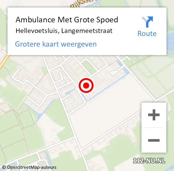 Locatie op kaart van de 112 melding: Ambulance Met Grote Spoed Naar Hellevoetsluis, Langemeetstraat op 13 januari 2024 15:37