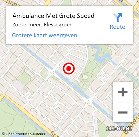 Locatie op kaart van de 112 melding: Ambulance Met Grote Spoed Naar Zoetermeer, Flessegroen op 13 januari 2024 15:46