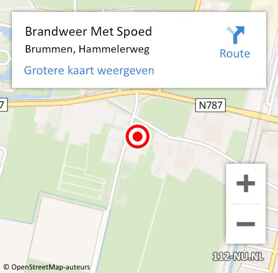 Locatie op kaart van de 112 melding: Brandweer Met Spoed Naar Brummen, Hammelerweg op 13 januari 2024 16:03