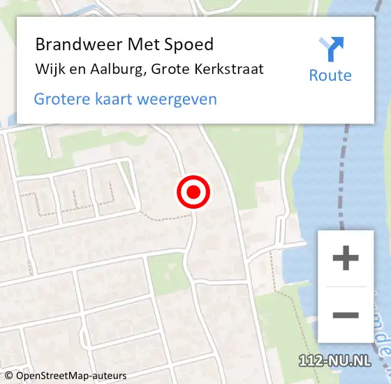 Locatie op kaart van de 112 melding: Brandweer Met Spoed Naar Wijk en Aalburg, Grote Kerkstraat op 13 januari 2024 16:54
