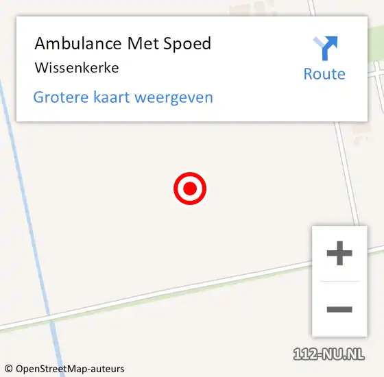 Locatie op kaart van de 112 melding: Ambulance Met Spoed Naar Wissenkerke op 13 januari 2024 17:56