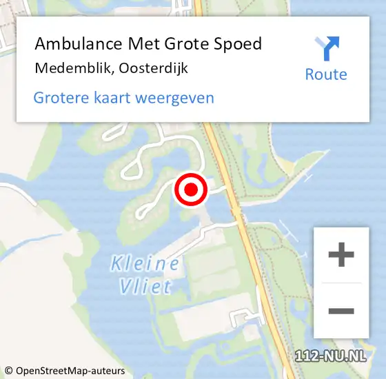 Locatie op kaart van de 112 melding: Ambulance Met Grote Spoed Naar Medemblik, Oosterdijk op 13 januari 2024 18:43