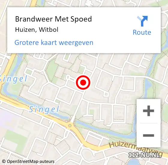 Locatie op kaart van de 112 melding: Brandweer Met Spoed Naar Huizen, Witbol op 13 januari 2024 18:47