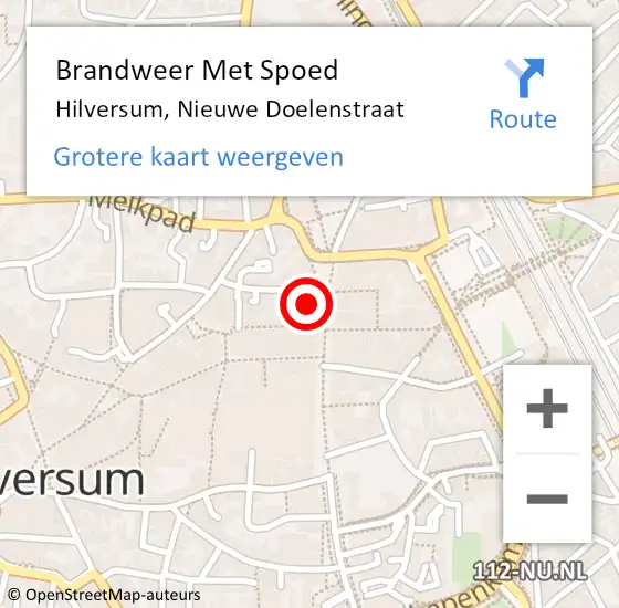 Locatie op kaart van de 112 melding: Brandweer Met Spoed Naar Hilversum, Nieuwe Doelenstraat op 13 januari 2024 19:32