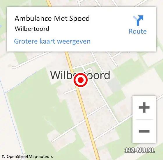 Locatie op kaart van de 112 melding: Ambulance Met Spoed Naar Wilbertoord op 13 januari 2024 22:07