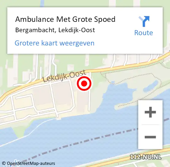 Locatie op kaart van de 112 melding: Ambulance Met Grote Spoed Naar Bergambacht, Lekdijk-Oost op 13 januari 2024 23:15