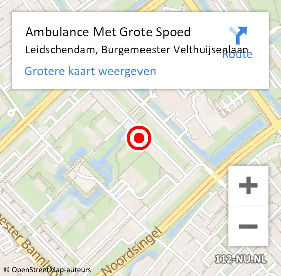 Locatie op kaart van de 112 melding: Ambulance Met Grote Spoed Naar Leidschendam, Burgemeester Velthuijsenlaan op 14 januari 2024 00:25