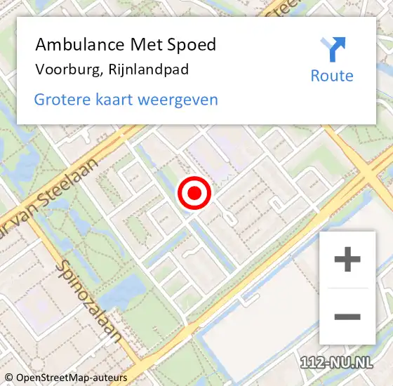 Locatie op kaart van de 112 melding: Ambulance Met Spoed Naar Voorburg, Rijnlandpad op 14 januari 2024 02:09