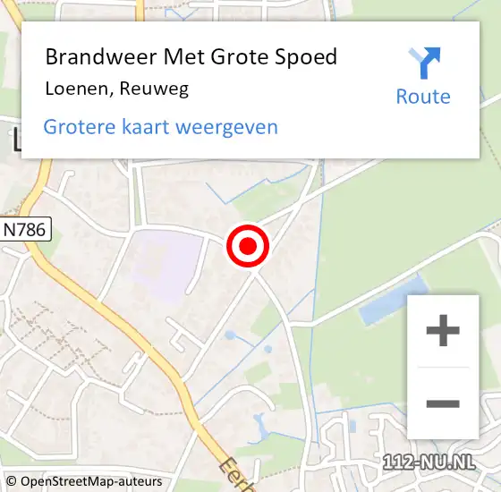 Locatie op kaart van de 112 melding: Brandweer Met Grote Spoed Naar Loenen, Reuweg op 14 januari 2024 02:24