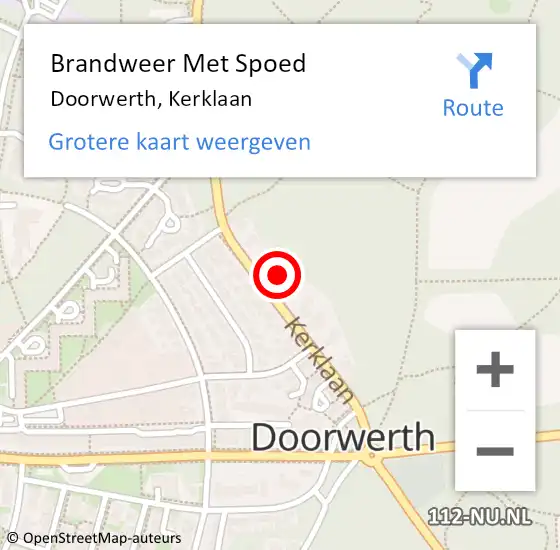 Locatie op kaart van de 112 melding: Brandweer Met Spoed Naar Doorwerth, Kerklaan op 14 januari 2024 07:16