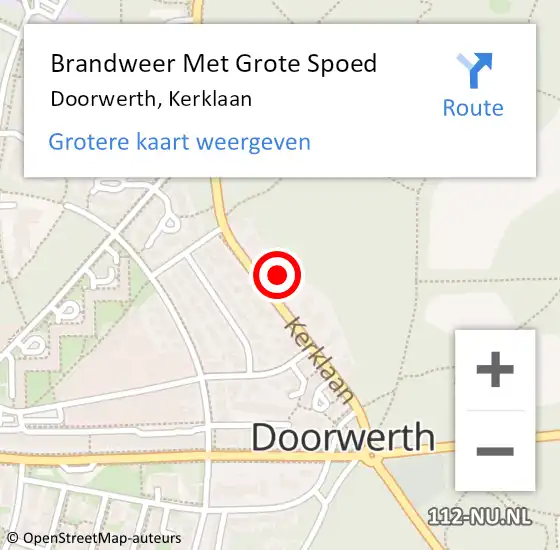 Locatie op kaart van de 112 melding: Brandweer Met Grote Spoed Naar Doorwerth, Kerklaan op 14 januari 2024 07:17