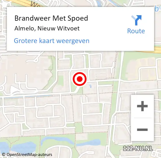 Locatie op kaart van de 112 melding: Brandweer Met Spoed Naar Almelo, Nieuw Witvoet op 14 januari 2024 08:02