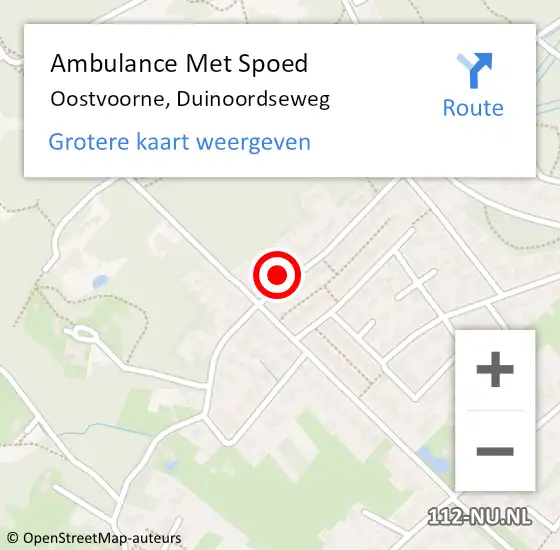 Locatie op kaart van de 112 melding: Ambulance Met Spoed Naar Oostvoorne, Duinoordseweg op 14 januari 2024 09:22