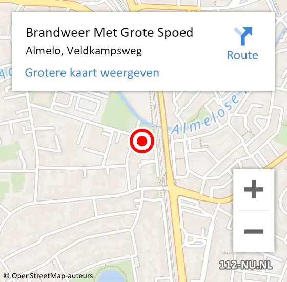 Locatie op kaart van de 112 melding: Brandweer Met Grote Spoed Naar Almelo, Veldkampsweg op 14 januari 2024 09:26