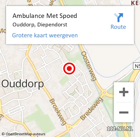 Locatie op kaart van de 112 melding: Ambulance Met Spoed Naar Ouddorp, Diependorst op 14 januari 2024 09:55
