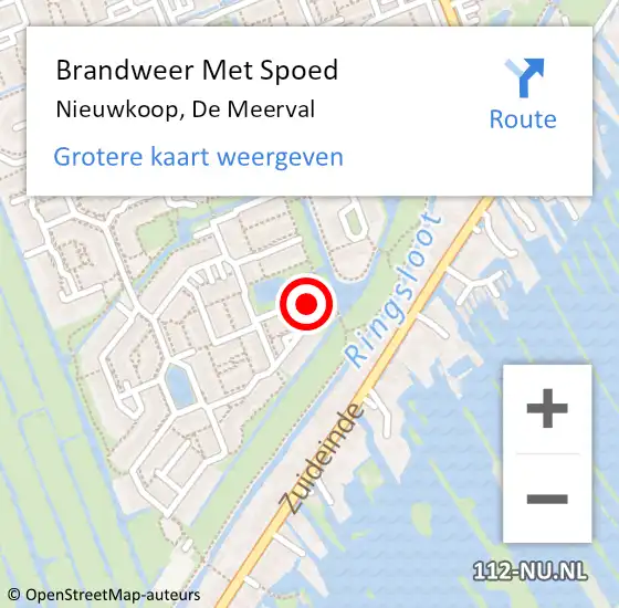 Locatie op kaart van de 112 melding: Brandweer Met Spoed Naar Nieuwkoop, De Meerval op 14 januari 2024 11:52