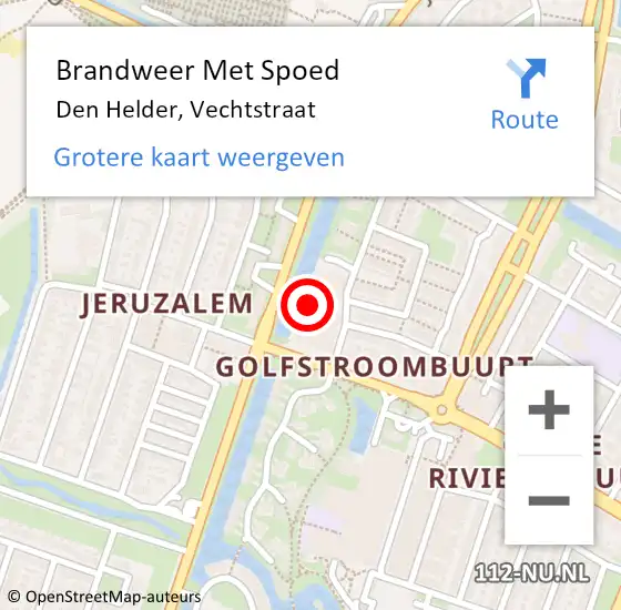 Locatie op kaart van de 112 melding: Brandweer Met Spoed Naar Den Helder, Vechtstraat op 14 januari 2024 12:04