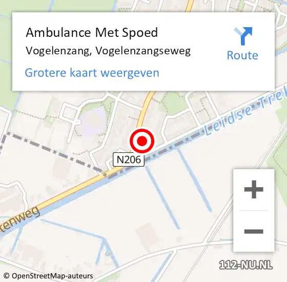Locatie op kaart van de 112 melding: Ambulance Met Spoed Naar Vogelenzang, Vogelenzangseweg op 14 januari 2024 14:04