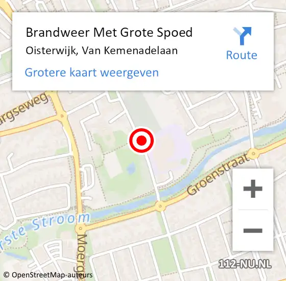 Locatie op kaart van de 112 melding: Brandweer Met Grote Spoed Naar Oisterwijk, Van Kemenadelaan op 14 januari 2024 15:13