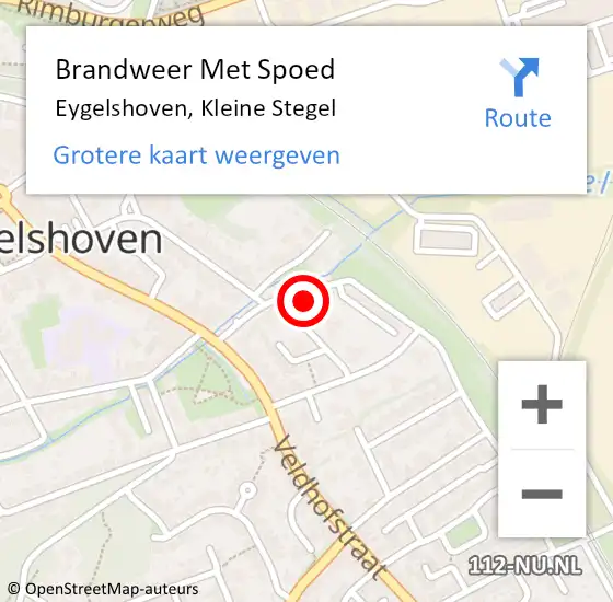 Locatie op kaart van de 112 melding: Brandweer Met Spoed Naar Eygelshoven, Kleine Stegel op 14 januari 2024 15:40