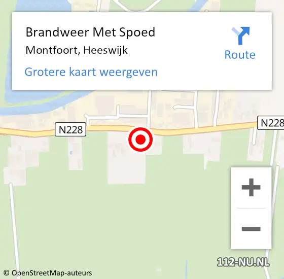 Locatie op kaart van de 112 melding: Brandweer Met Spoed Naar Montfoort, Heeswijk op 14 januari 2024 16:08