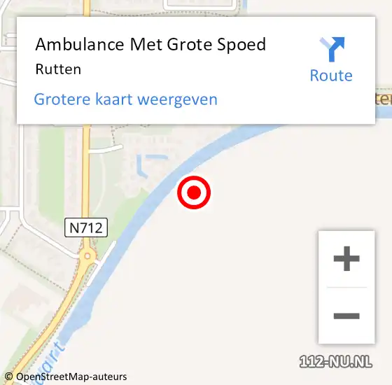Locatie op kaart van de 112 melding: Ambulance Met Grote Spoed Naar Rutten op 14 januari 2024 17:00