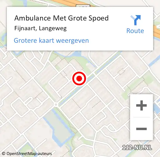 Locatie op kaart van de 112 melding: Ambulance Met Grote Spoed Naar Fijnaart, Langeweg op 14 januari 2024 18:05