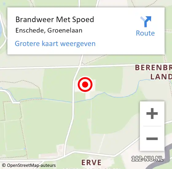Locatie op kaart van de 112 melding: Brandweer Met Spoed Naar Enschede, Groenelaan op 14 januari 2024 18:37