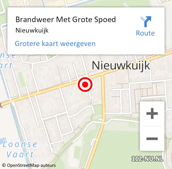 Locatie op kaart van de 112 melding: Brandweer Met Grote Spoed Naar Nieuwkuijk op 14 januari 2024 19:58